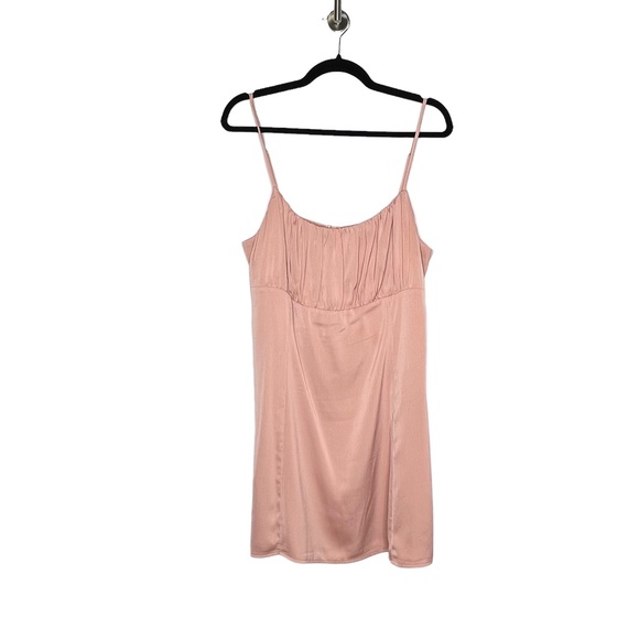 Lulus Sweet Celebrations in Light Blush Satin Sleeveless Mini Dress Size XL - Picture 3 of 6